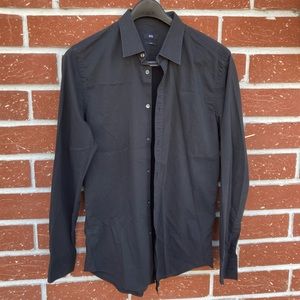 BOSS Hugo Boss Astor Black Button Down Shirt Slim Fit Men's Sz 41 / 16